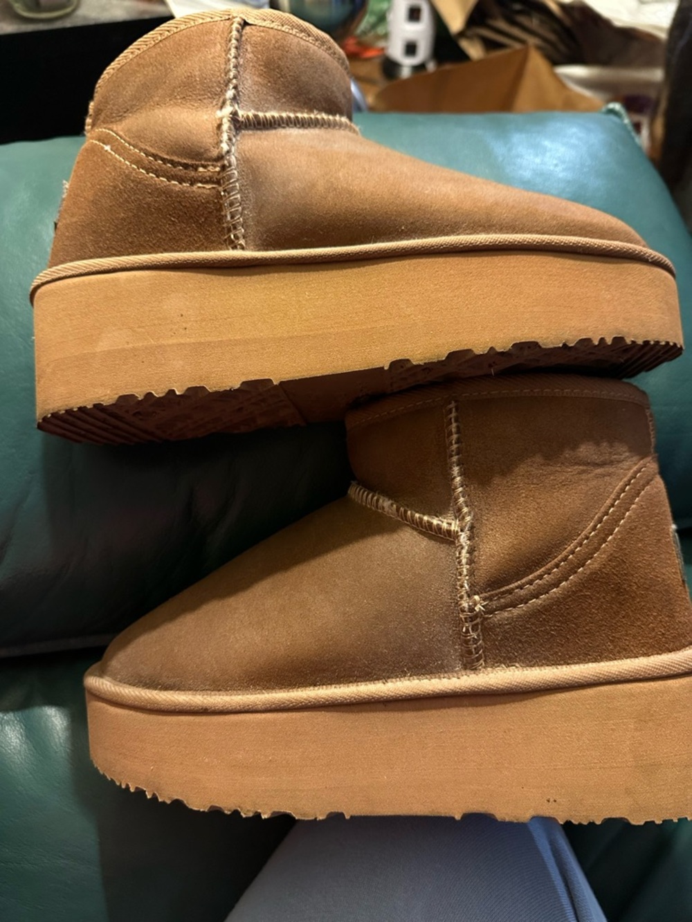 UGG Chestnut Platform Suede Ankle Boots